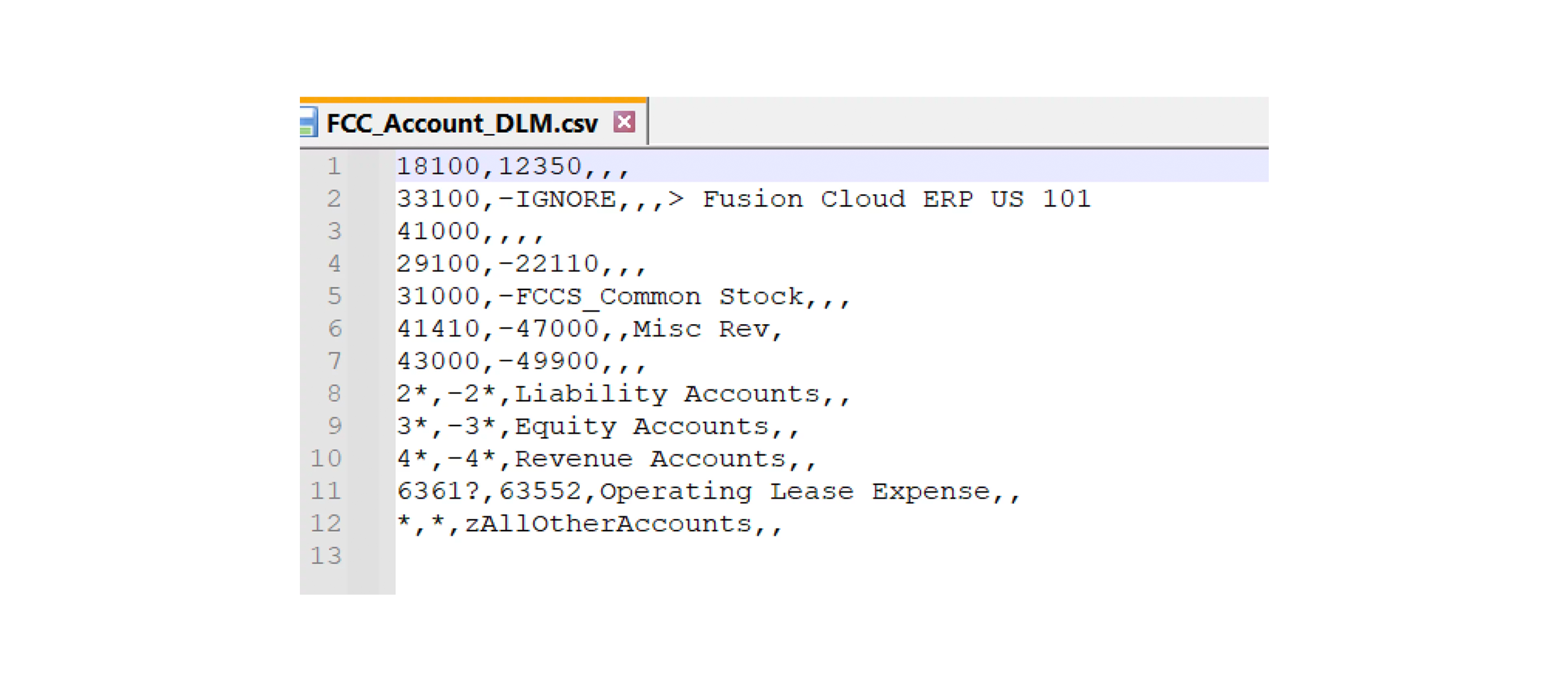 Oracle EDM mapping output file