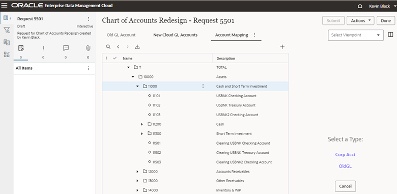 Oracle EDM screenshot parent-child mappings