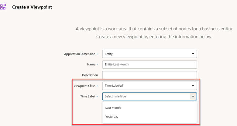 Oracle EDM screenshot time labeled viewpoint
