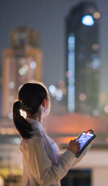 young woman working online with tablet 