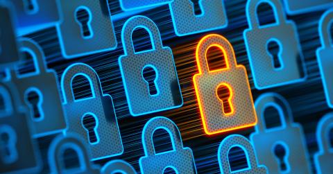 cybersecurity concept digital locks 