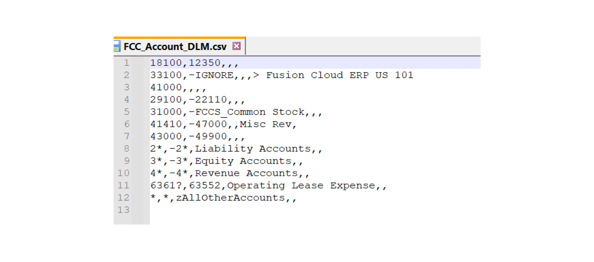 Oracle EDM mapping output file