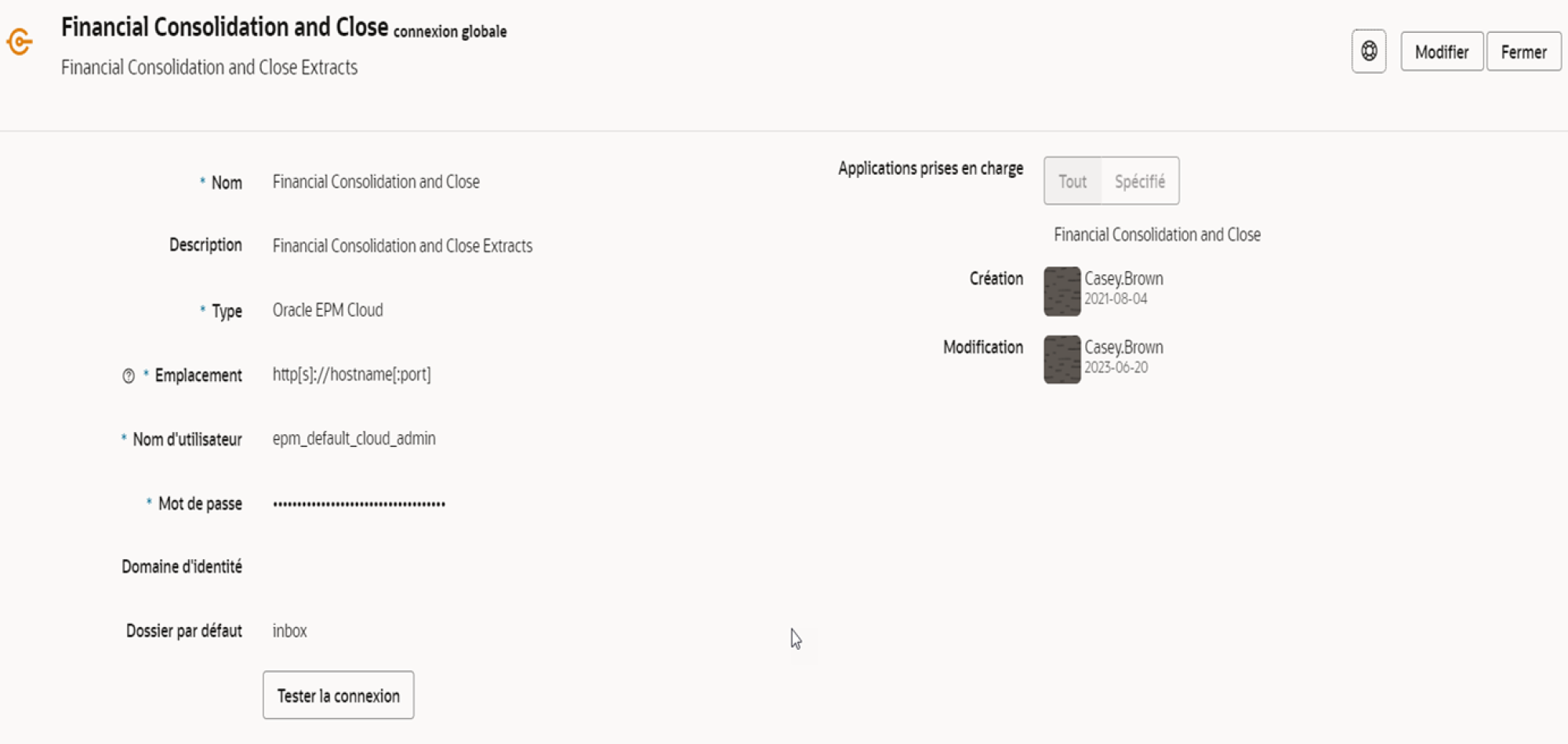 Oracle EDM Sortie du mappage pour DM – sous-dossier