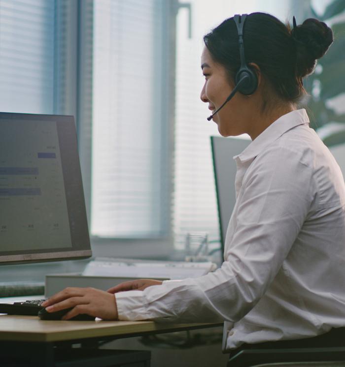 customer service person with headset